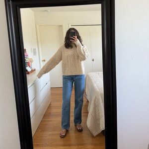 Mango Cable Knit Style Sweater - S - Beige